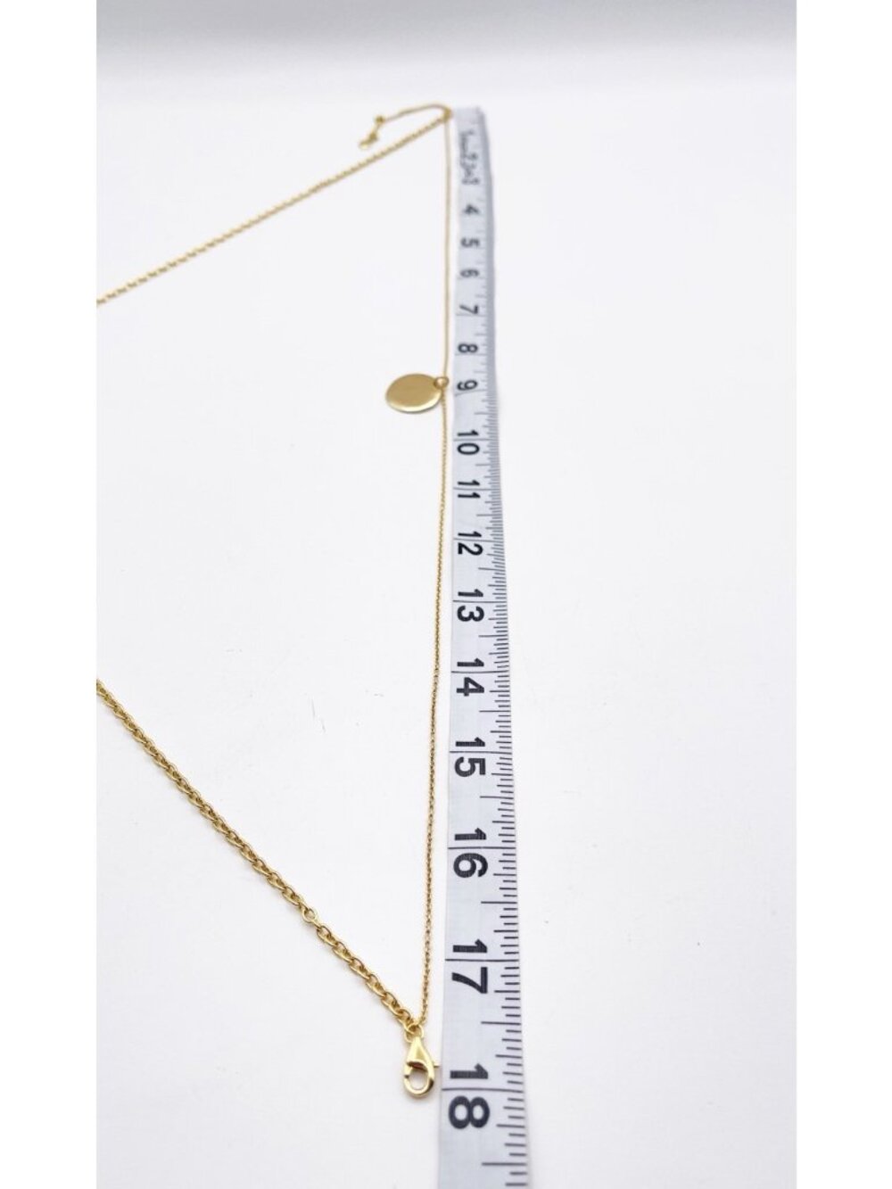 J.Crew Gold Tone Layered Hammered Disc Pendant Necklace Adjustable Length - Picture 5 of 6